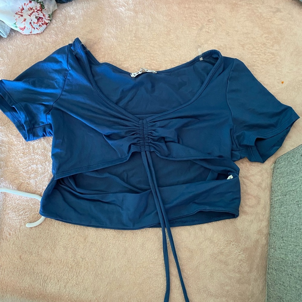 Blue crop top plus